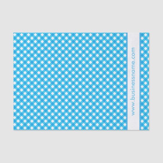 Papier Mousseline Blue Gingham Custom Text (Recto)