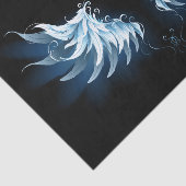 Papier Mousseline Blue Glowing Angel Wings on black background (Détail)