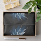 Papier Mousseline Blue Glowing Angel Wings on black background (Cadeau)