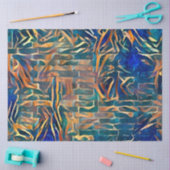 Papier Mousseline Blue Gold Wall Art Dream (Artisanat)