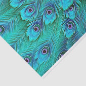 Papier Mousseline Blue Green Peacock Tissue Paper (Détail)
