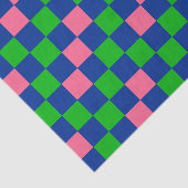 Papier Mousseline Blue Green Pink Checkered Pattern Design  (Détail)