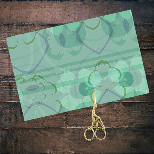 Papier Mousseline Blue Green Pop Art Nouveau Abstrait Floral Collage