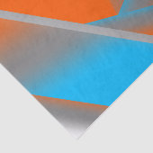 Papier Mousseline Blue Grey Orange Ombre Géométrique Art Abstrait (Détail)