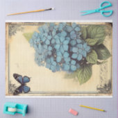 Papier Mousseline Blue Hydrangea fleur et papillon éphémère art (Artisanat)