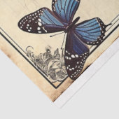 Papier Mousseline Blue Hydrangea fleur et papillon éphémère art (Détail)