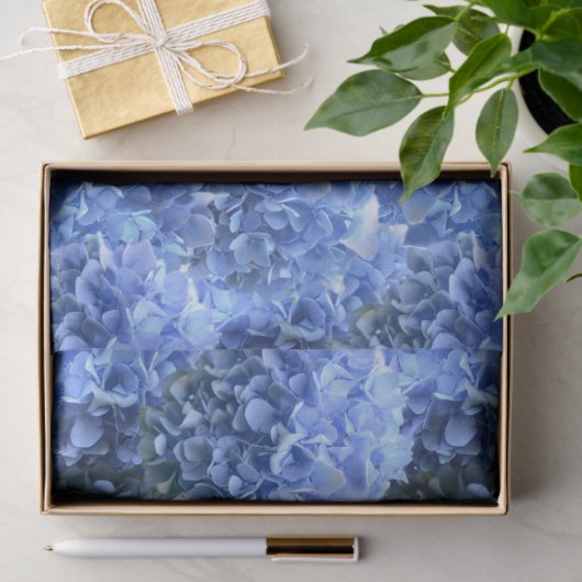 Papier Mousseline Blue Hydrangea Flowers All Occasion  (Cadeau)