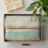 Papier Mousseline Blue hydrangea manuscrit antique éphemera (Cadeau)