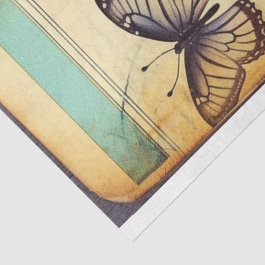 Papier Mousseline Blue hydrangea manuscrit antique éphemera (Détail)