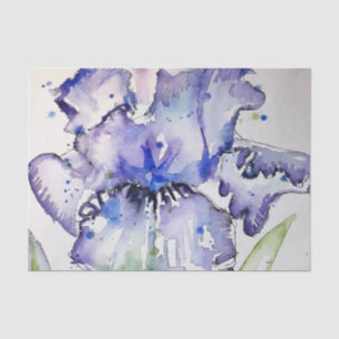 Papier Mousseline Blue Iris Art floral Aquarelle Art