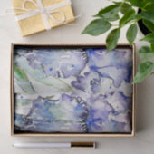 Papier Mousseline Blue Iris Art floral Aquarelle Art (Cadeau)