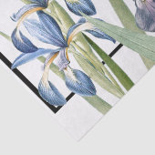 Papier Mousseline Blue Iris Flowers Redoute Floral Tissue Paper (Détail)