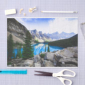 Papier Mousseline Blue Lake Rocky Mountain Pine Forest (Artisanat)