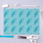 Papier Mousseline Blue Lizard Gecko sur Blue Kids (Artisanat)