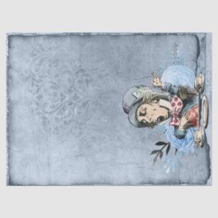 Papier Mousseline Blue Mad Hatter Alice au pays des merveilles Décou
