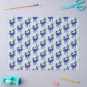 Papier Mousseline Blue Nordic Reindeer Pair Motif (Artisanat)