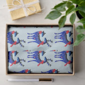 Papier Mousseline Blue Nordic Reindeer Pair Motif (Cadeau)
