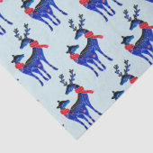 Papier Mousseline Blue Nordic Reindeer Pair Motif (Détail)