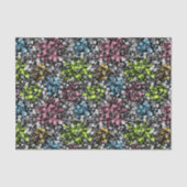 Papier Mousseline Blue Orange Pink Lime Vert Pois Motif d'art (Recto)
