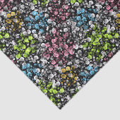 Papier Mousseline Blue Orange Pink Lime Vert Pois Motif d'art (Détail)