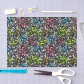 Papier Mousseline Blue Orange Pink Lime Vert Pois Motif d'art (Artisanat)