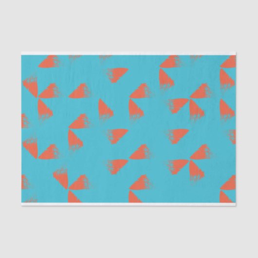 Papier Mousseline Blue, orange, vibrant, trendy geometric pattern (Recto)