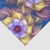 Papier Mousseline Blue Pastel Fractal Flower Abstrait (Détail)