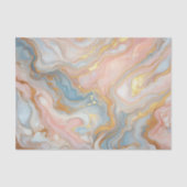 Papier Mousseline Blue Peach Pastel Blush Pink Gold Marble Motif (Recto)