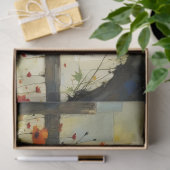 Papier Mousseline Blue Peacock on Split rail fence (Cadeau)