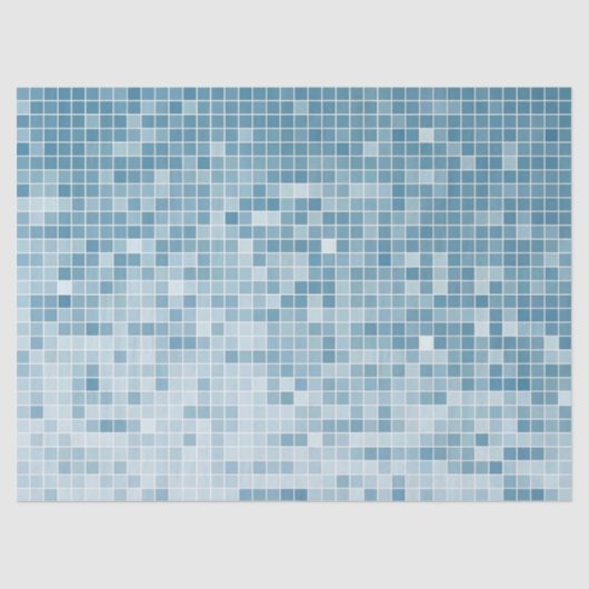 Papier Mousseline Blue Pixel Mosaic Gradient (Recto)