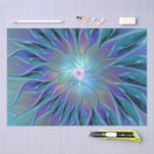 Papier Mousseline Blue Purple Flower Dream Abstrait Fractal Art (Artisanat)