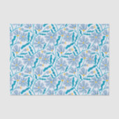 Papier Mousseline Blue Retro Floral Pattern (Recto)
