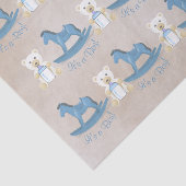 Papier Mousseline Blue Rocking Horse C'EST UN GARÇON ! (Détail)