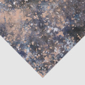 Papier Mousseline Blue & Rose Gold Paint Splatter Abstract Glamour (Détail)
