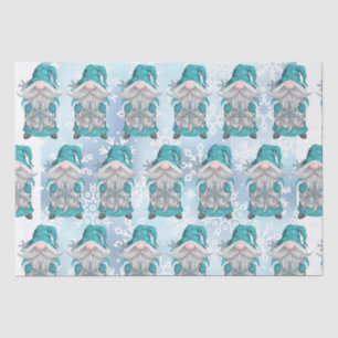 Papier Mousseline Blue Snowflake Gnome