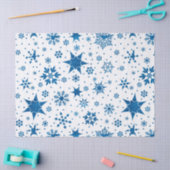 Papier Mousseline Blue Snowflake Pattern (Artisanat)