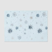 Papier Mousseline Blue Snowflakes Christmas  (Recto)