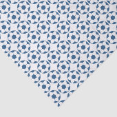 Papier Mousseline Blue Soccer Footballs Pattern (Détail)