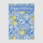 Papier Mousseline Blue Tile French Country Lemon Pattern Name (Recto)