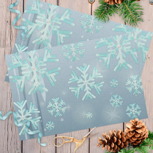 Papier Mousseline Blue Turquoise Winter Wonderland