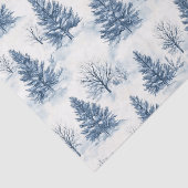 Papier Mousseline Blue White Christmas Pine Trees (Détail)