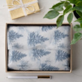 Papier Mousseline Blue White Christmas Pine Trees (Cadeau)
