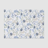 Papier Mousseline Blue Wildflower Watercolor (Recto)