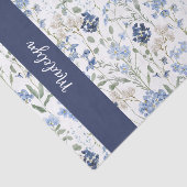 Papier Mousseline Blue Wildflower Watercolor Name (Détail)