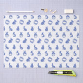Papier Mousseline Blue Willow Rabbit Ile Whimsical de lapins (Artisanat)