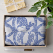 Papier Mousseline Blue Willow Rabbit Whimsical Isle of Rabbits Wrapp (Cadeau)