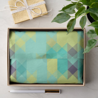 Papier Mousseline blue yellow turquoise yellow and aqua 