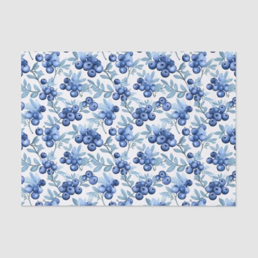 Papier Mousseline Blueberges d'aquarelle (Recto)