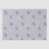 Papier Mousseline Blueberry Grey En vichy bleu (Recto)