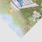Papier Mousseline Bluebirds et Tall Yellow Birhouse (Détail)